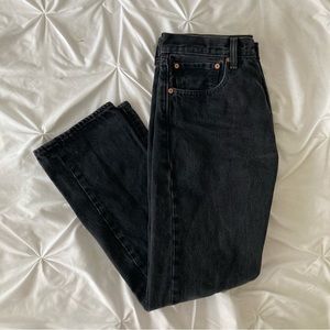 Levi’s 31x30 slim jeans with sun faded wash in black 100% cotton (red tab)